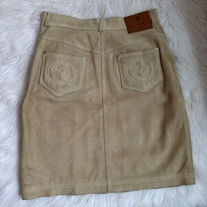 Authentic suede leather Gucci high waisted skirt